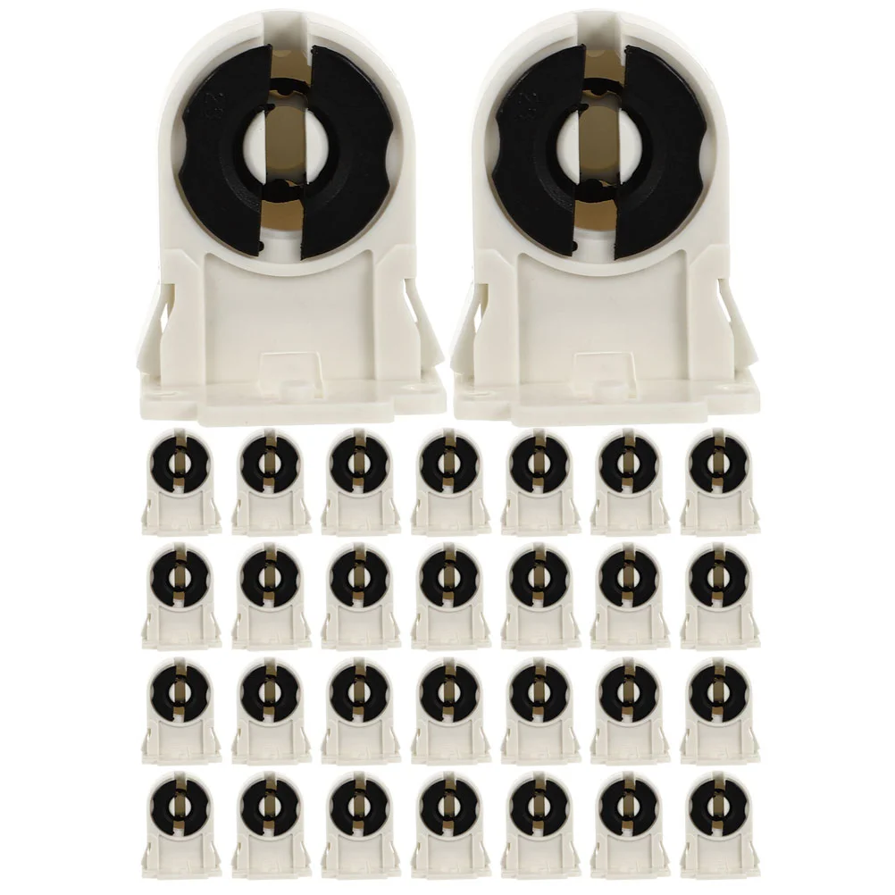 

30 Pcs Lamp Holder LED Tombstones G13 Light Socket Energy Efficient Fluorescent Non Shunted Abs Replacement