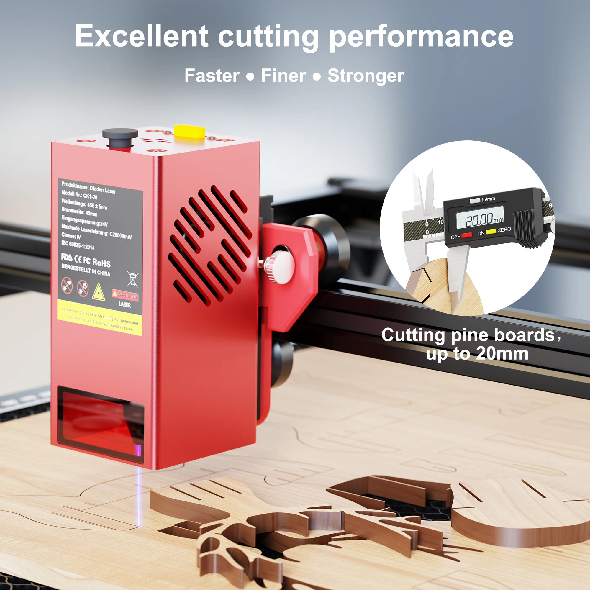 Coolook CK1-20 آلة الحفر بالليزر 20 واط APP واي فاي التحكم عالية الدقة المعادن الليزر حفارة الاكريليك الخشب آلة القطع باستخدام الحاسب الآلي #3