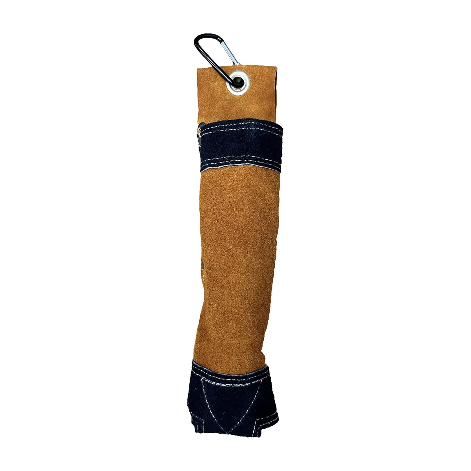 Welding Rod Holder Wear Resistant with Metal Buckle Flame Resistance Cowhide Welding Rod Container for Work Protection Tools