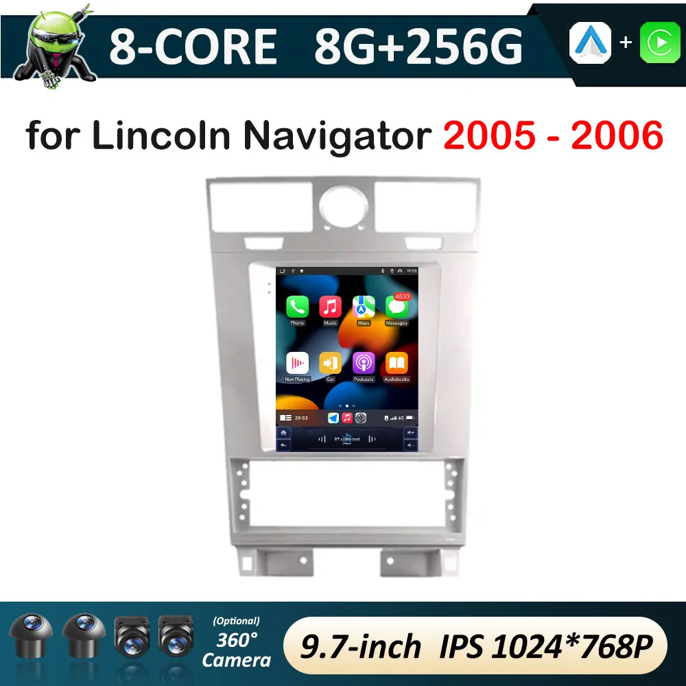 IPS Touch Screen Wireless Carplay for Lincoln Navigator 2005 - 2006 GPS Navigation Android Intelligent System Accessories WIFI