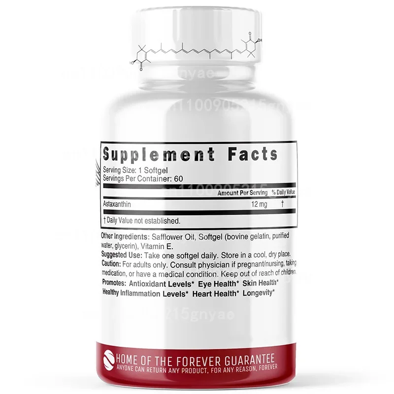 Astaxanthin 24mg Supplement | Contains 50mg Lycopene (Antioxidant) – Supports Skin, Eye Health & Immune System