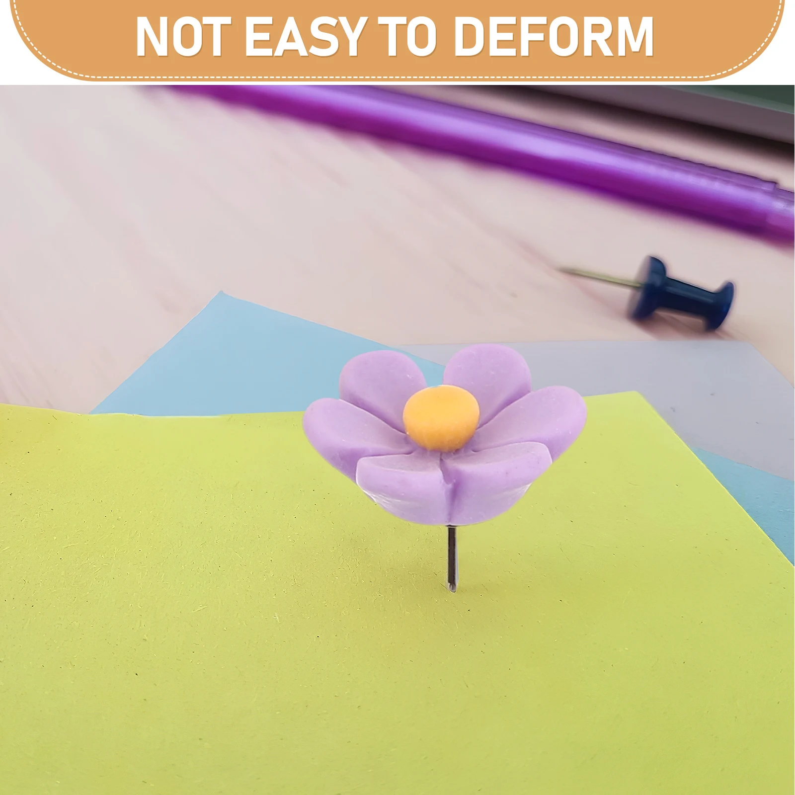 

30 Pcs Flower Thumb Tacks Aesthetic Wall Decor Photo Push Pins Cute Pins for Picture Hanging Nail Craft Resin Six Petal Design
