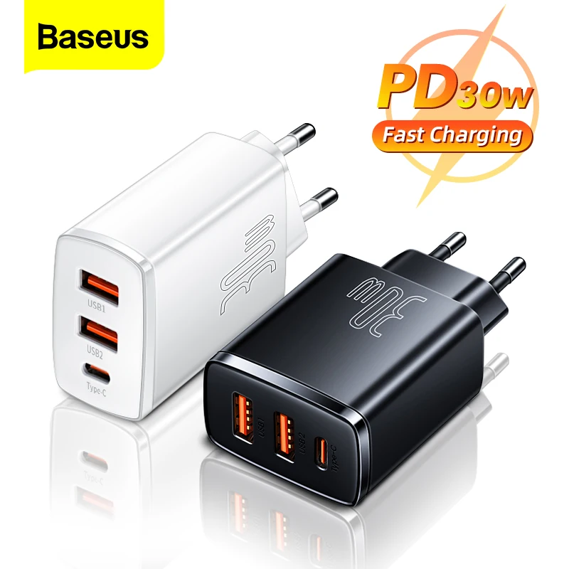 Baseus PD 20W USB Type C Charger For iPhone 14 13 Pro Max Plus Xiaomi 30W Fast Charge QC3.0 TypeC Charger Phone Charging Adapter