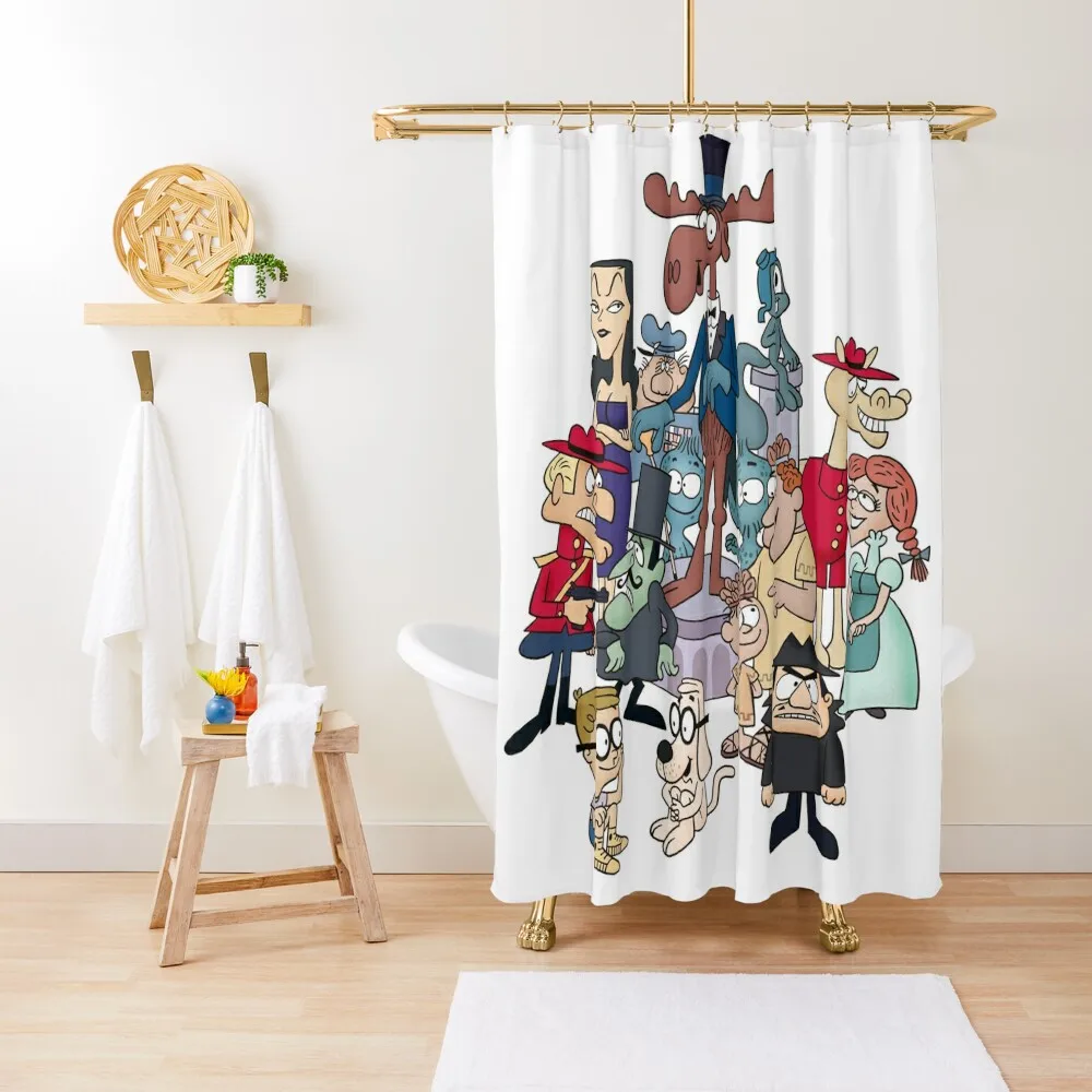 

Tribute to Jay Ward Cartoons: Rocky, Bullwinkle, and Friends Shower Curtain Shower Bathroom Bathroom And Shower Curtain