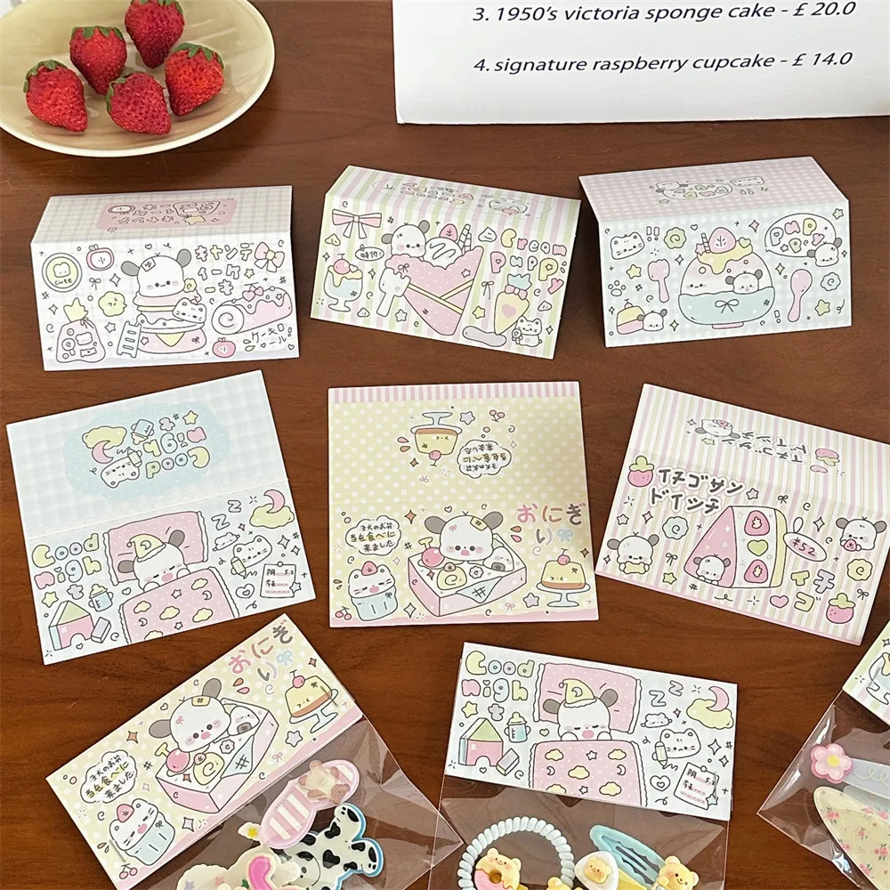 20 Pcs Cute Cartoon Desserts Puppy Packaging Card Decorations Baking Gifts Packaging Mailing Cards Greeting Cards