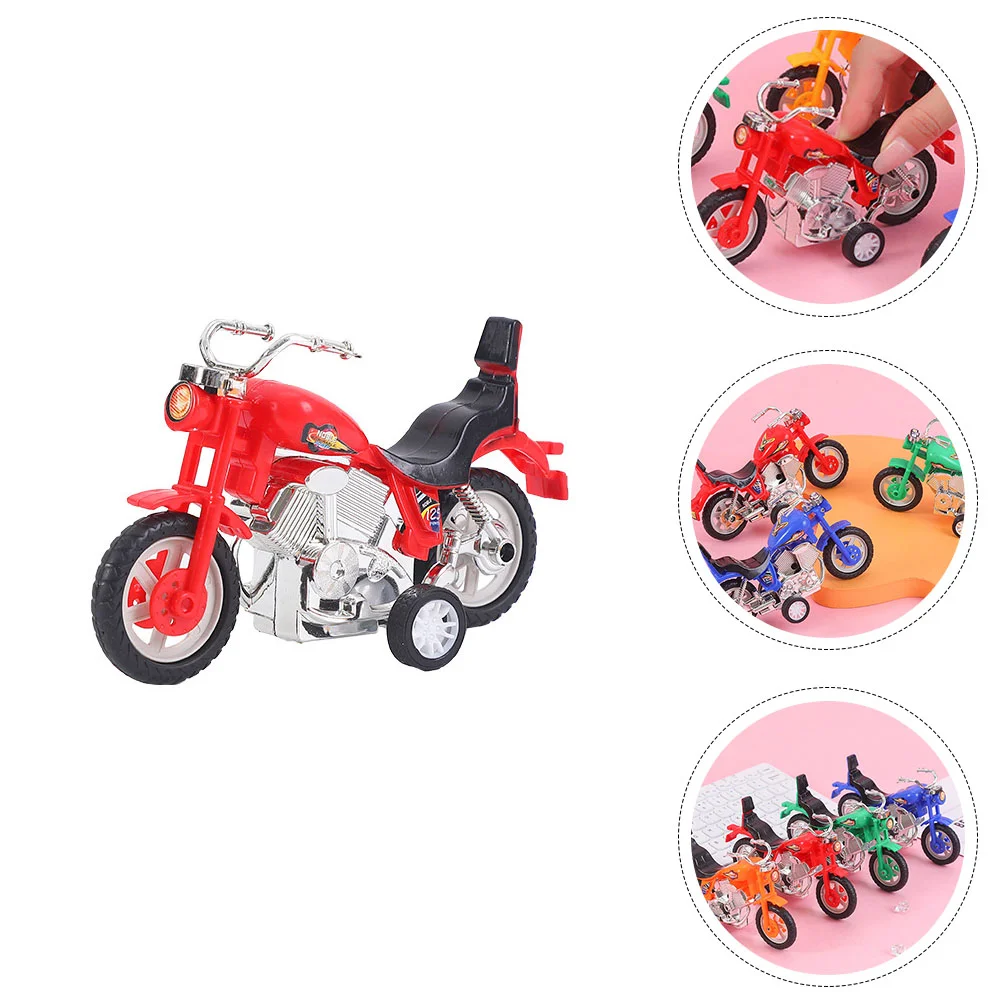 3 Pcs Pull Back Motorcycle Motorbike Toy Simulation Inertia Plaything Pull-Back Plastic Mini