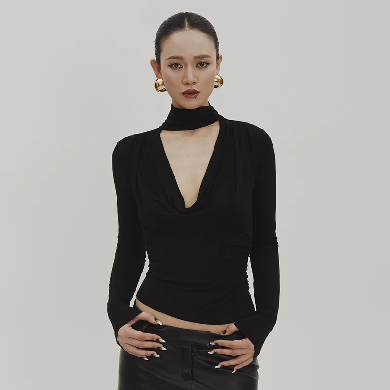 

Spring Autumn New Short Sleeve Long Sleeve T-Shirt Women's Slim Fit Versatile Basewear Top