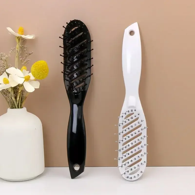 Professional Portable Travel Folding Hair Brush Compact Pocket Hair Comb Double Headed Anti Static Comb 2 Colors