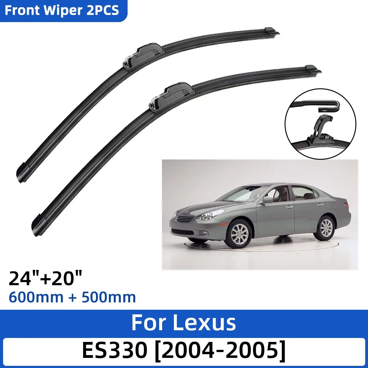 

2PCS For Lexus ES330 2004-2005 24"+20" Front Wiper Blades Windshield Windscreen Window Cutter Accessories 2004 2005