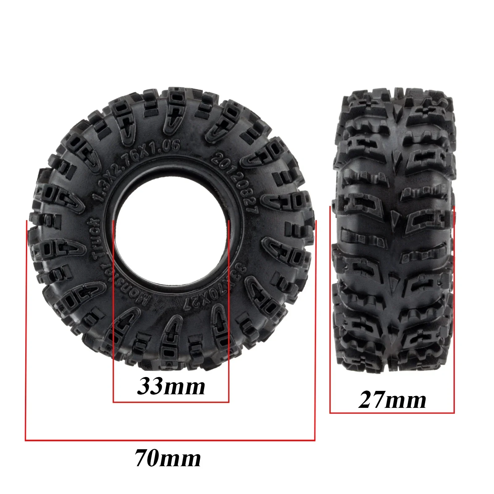 Swamp Claw 70*27mm Mud Terrain Rubber Tyres 1.3\