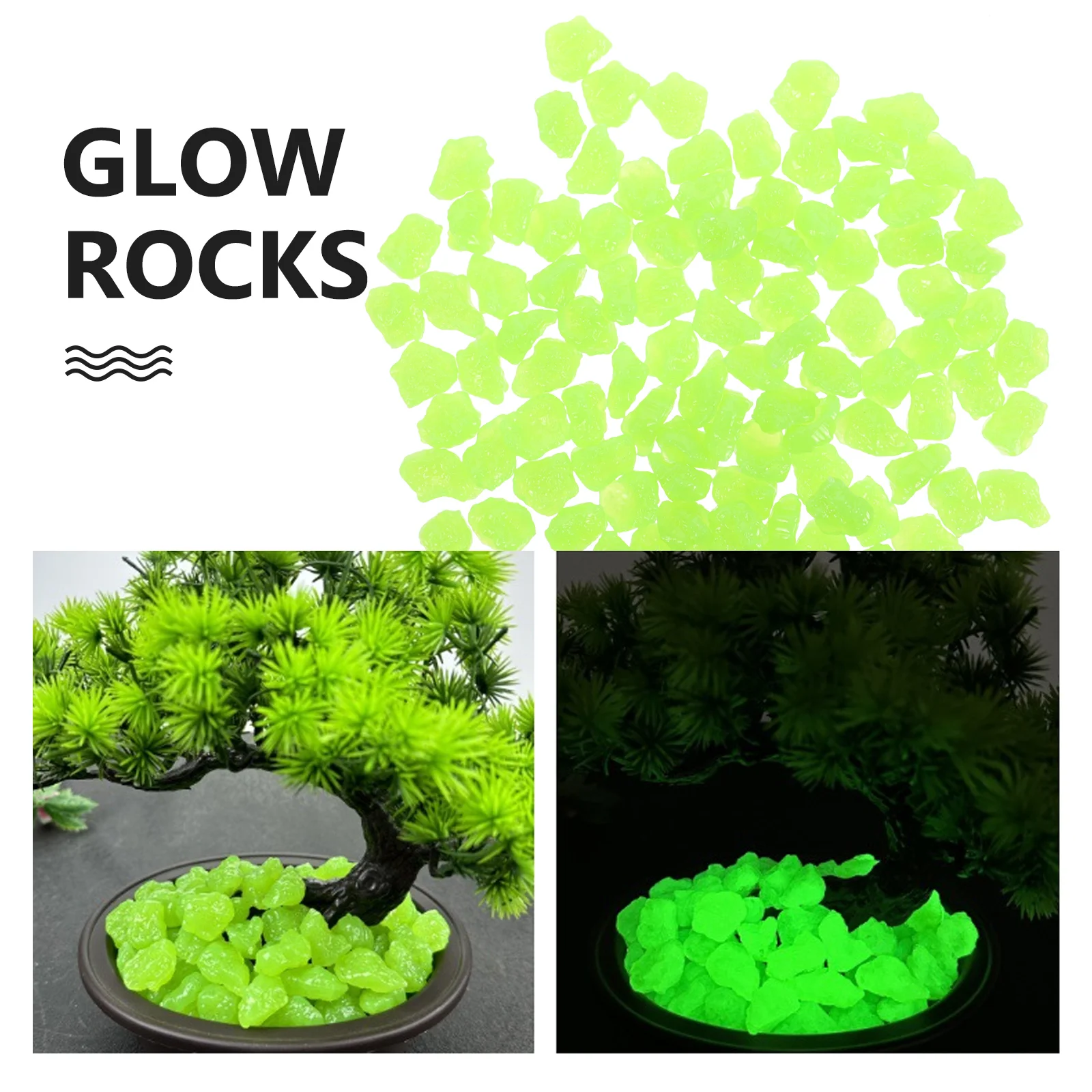 Luminous Simulated Stone Fish Tank Resin Rocks Aquarium Decors Gravel Shine Glow Dark Glowing