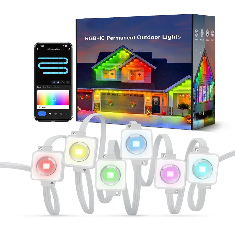 

LED Smart Waterproof Eaves Light Mobile APP Voice Control Symphony Eaves Light Festive Atmosphere Light