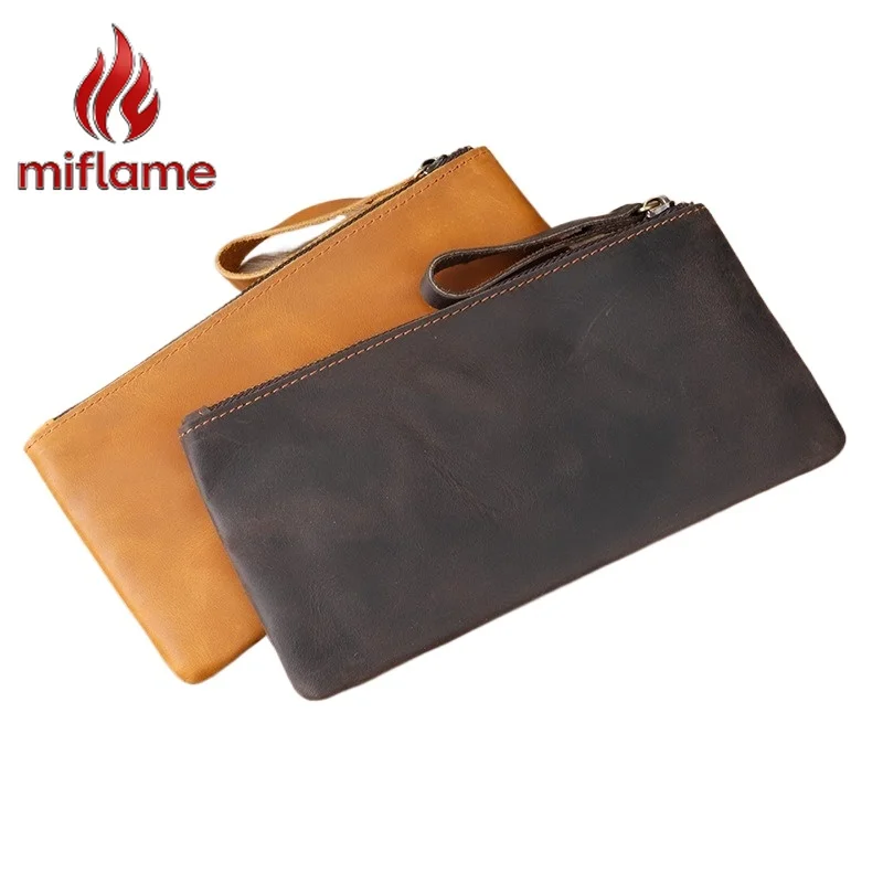 

Handmade Mini Soft Leather Zipper Wallet Lightweight Simple Coin Purse Card Holder Key Pouch for Driver License Transit Pass