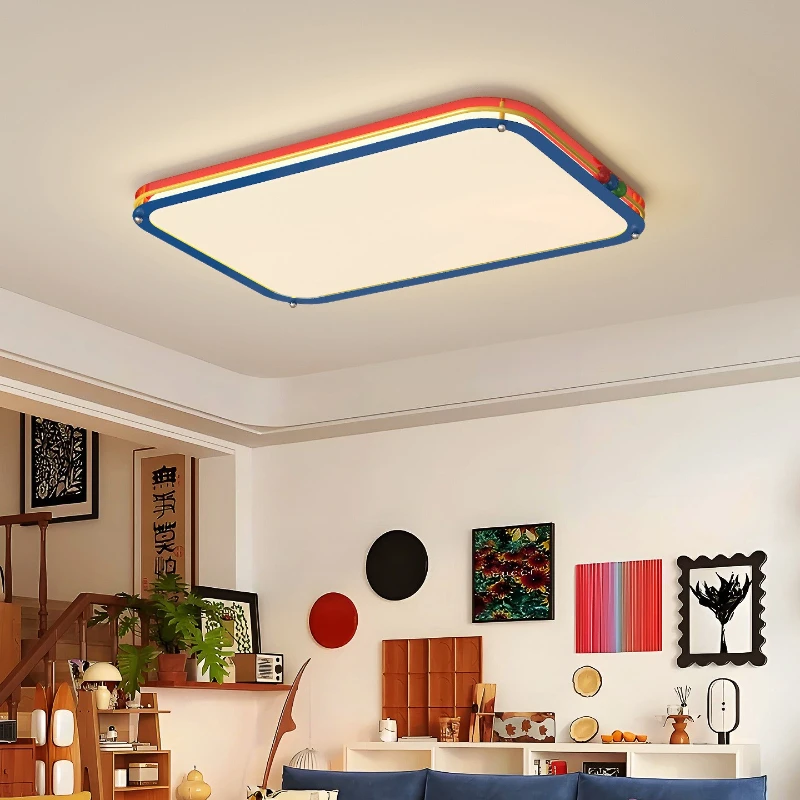 Memphis Colorful Wrought Iron LED Ceiling Lamps Personality Art Design Lighting Fixture Bedroom Entrance Living Room Study Aisle