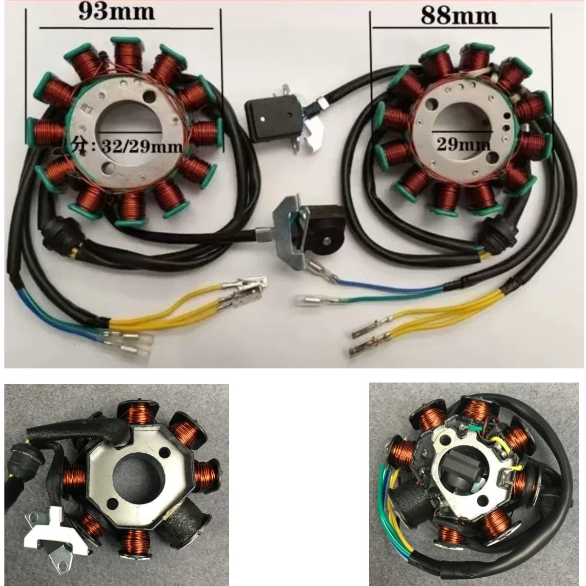 1set for 29mm Zongshen CB250 whiteboard machine 8-level AC coil, 223 new T4 magnetic motor steel coil rotor