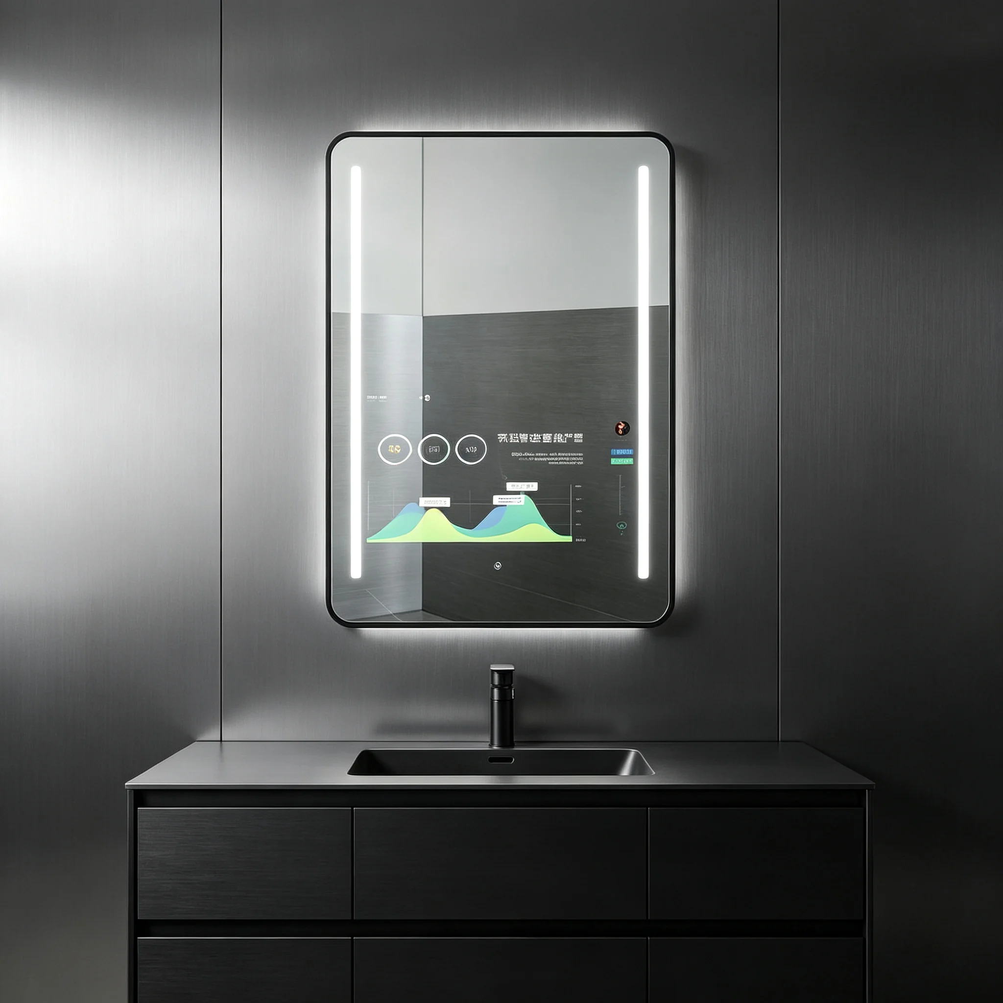 Touch Screen LED Smart Mirror For Bathroom TV Use Modern Design IP65 Rated Rechargeable With Video & Game Control