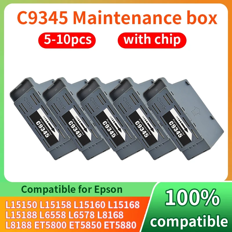 5-10pcs C9345 Maintenance Box Compatible for EPSON L15150 L15158 L15160 L15168 L15188 L6558 L6578 L8168 L8188 ET 5800 5850 5880