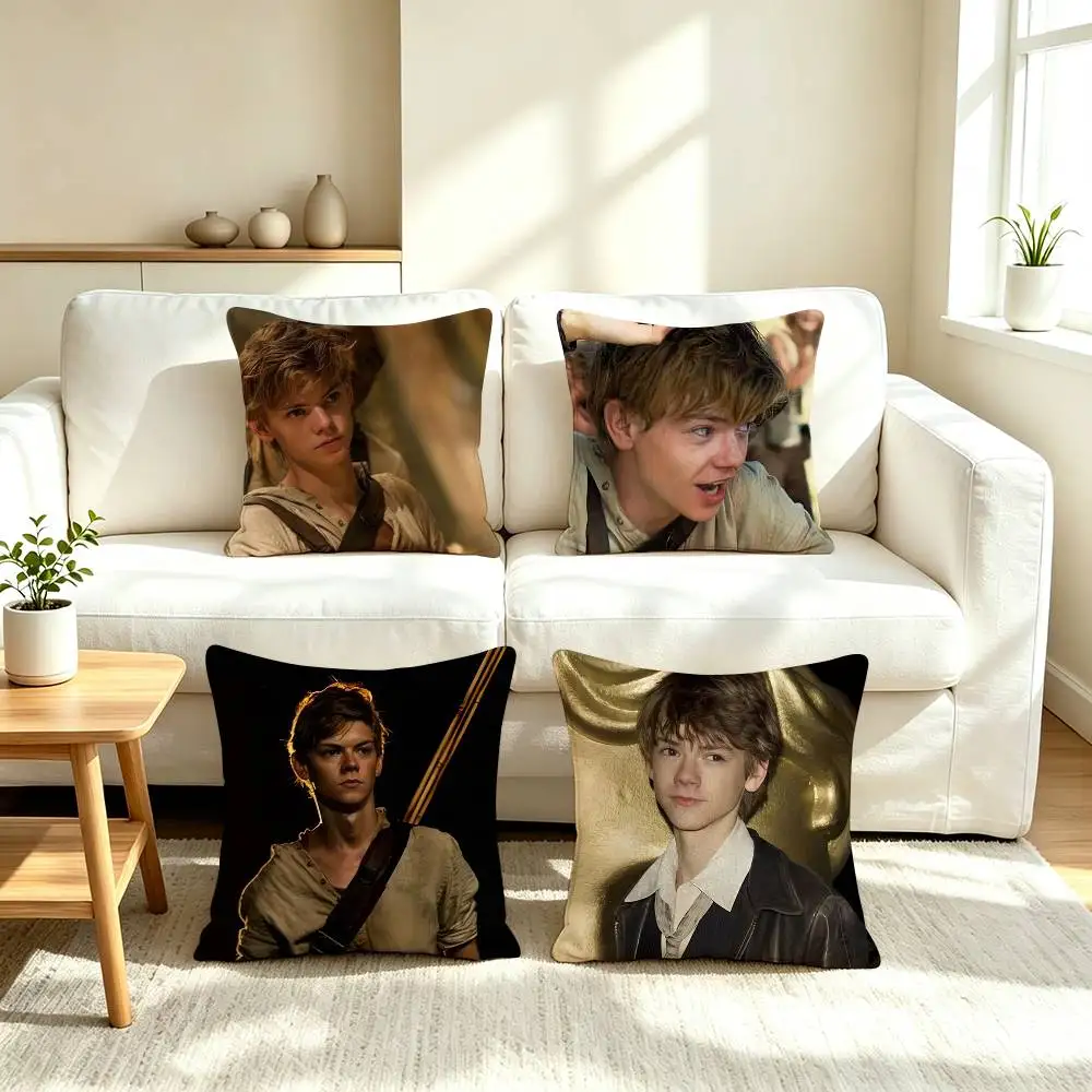 T-Thomas B-Brodie Sangster Actor  Square Double-Sided printed Pillow Case Bedroom Bedside Pillow Sofa Cushion Cover