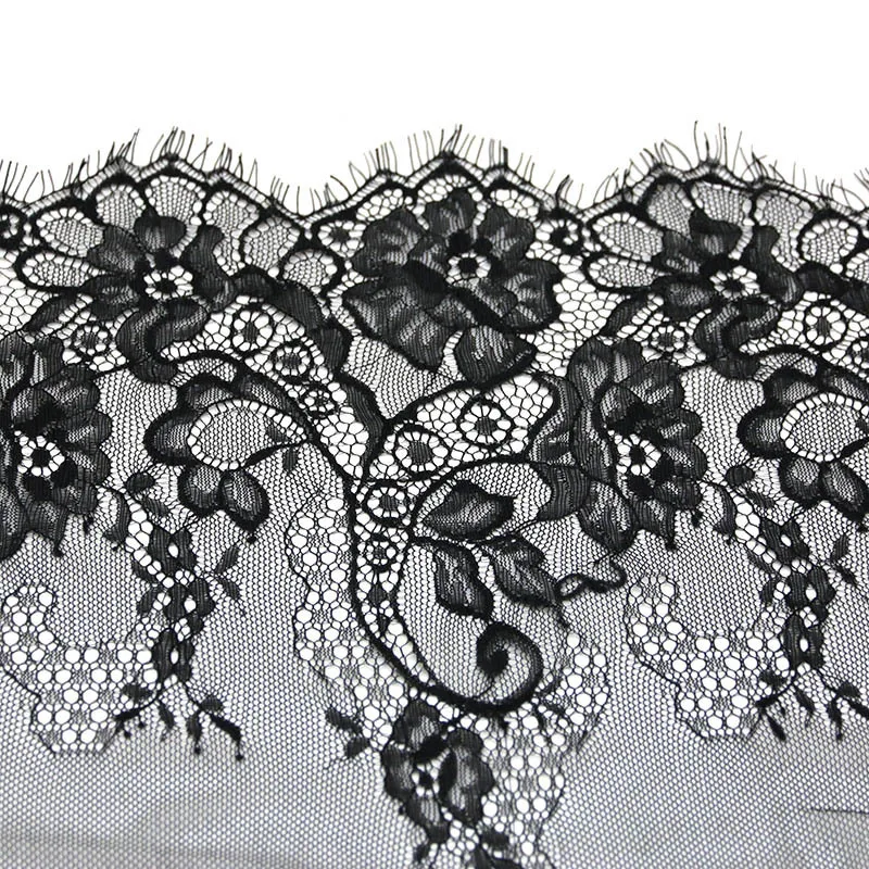 (3meters) 280mm Fashion High Quality Handmade DIY Ribbon Black White Eyelash Lace Trimming Fabric Lace Ribbon