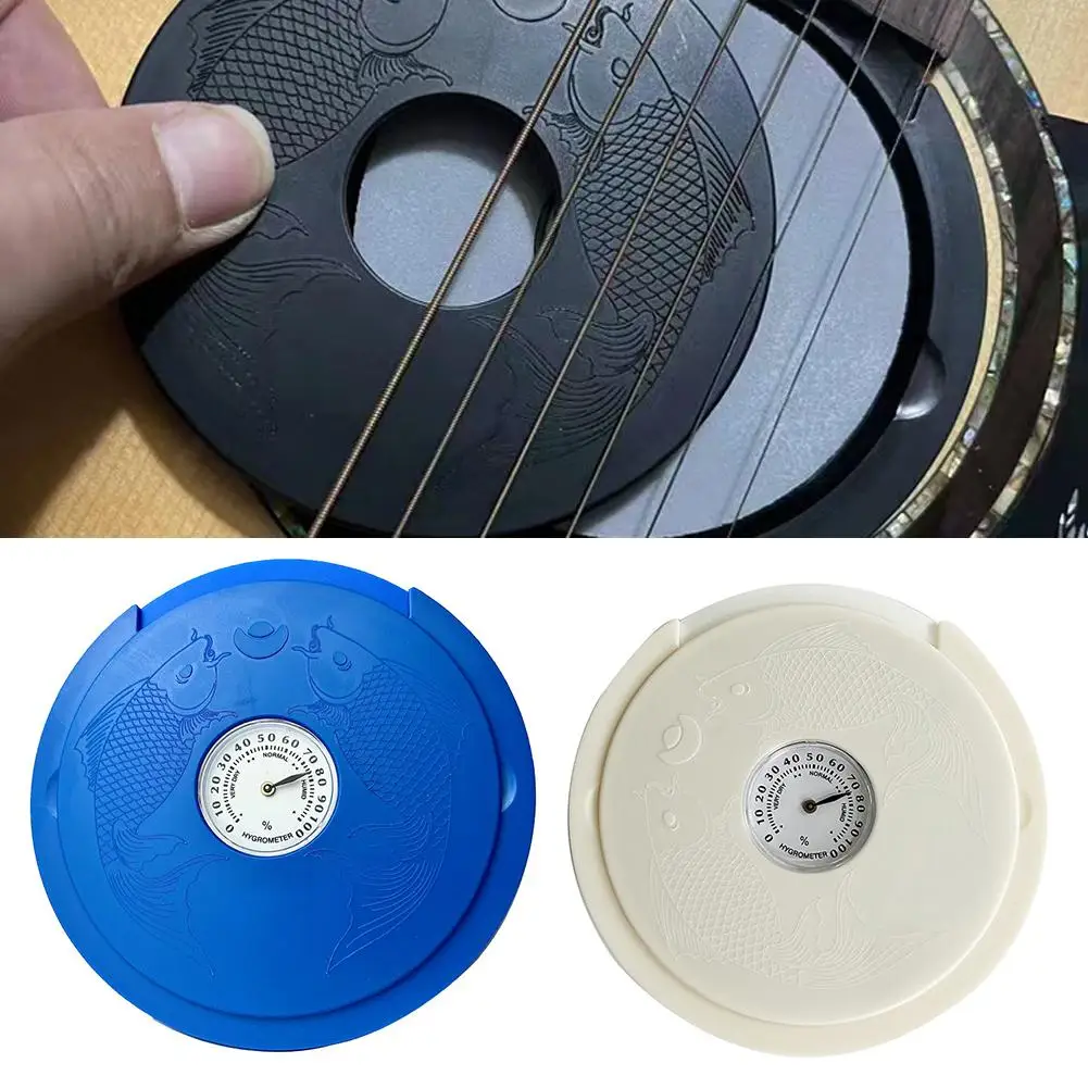 Guitar Sound Hole Humidifier with Hygrometer Folk Acoustic Guitar Sound Hole Cover Humidifier Moisture Reservoir Dehumidifier