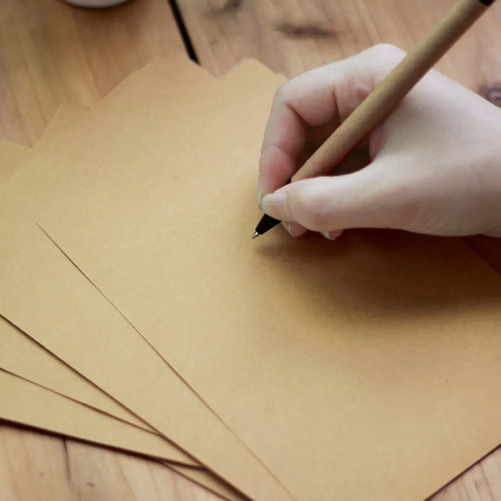 50Sheets Blank Letter Paper Vintage Retro Kraft Paper 21x29cm A4 Smooth Writing Calligraphy Graffiti Stationery Letter Sets
