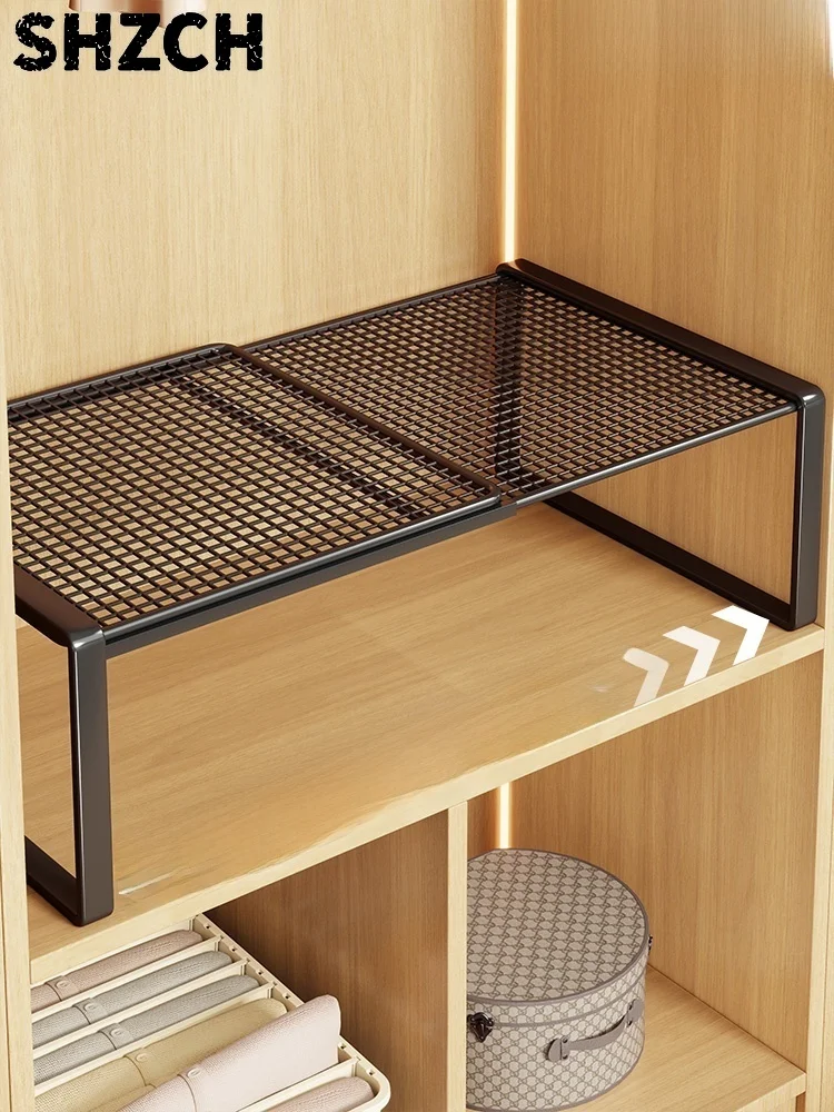 Expandable Wardrobe Elf Partition Closet Storage Organizer Metal Layered Ra For Clothes Home Organization Accories