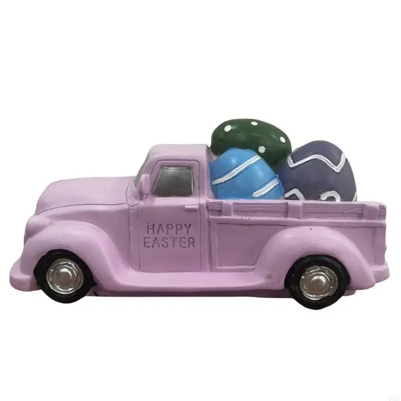 

R53F Spring Easter Farmhouse Truck with Eggs Charm Gifts & Collectible Add Fun to Party Spring Homes Kitchen Decorations