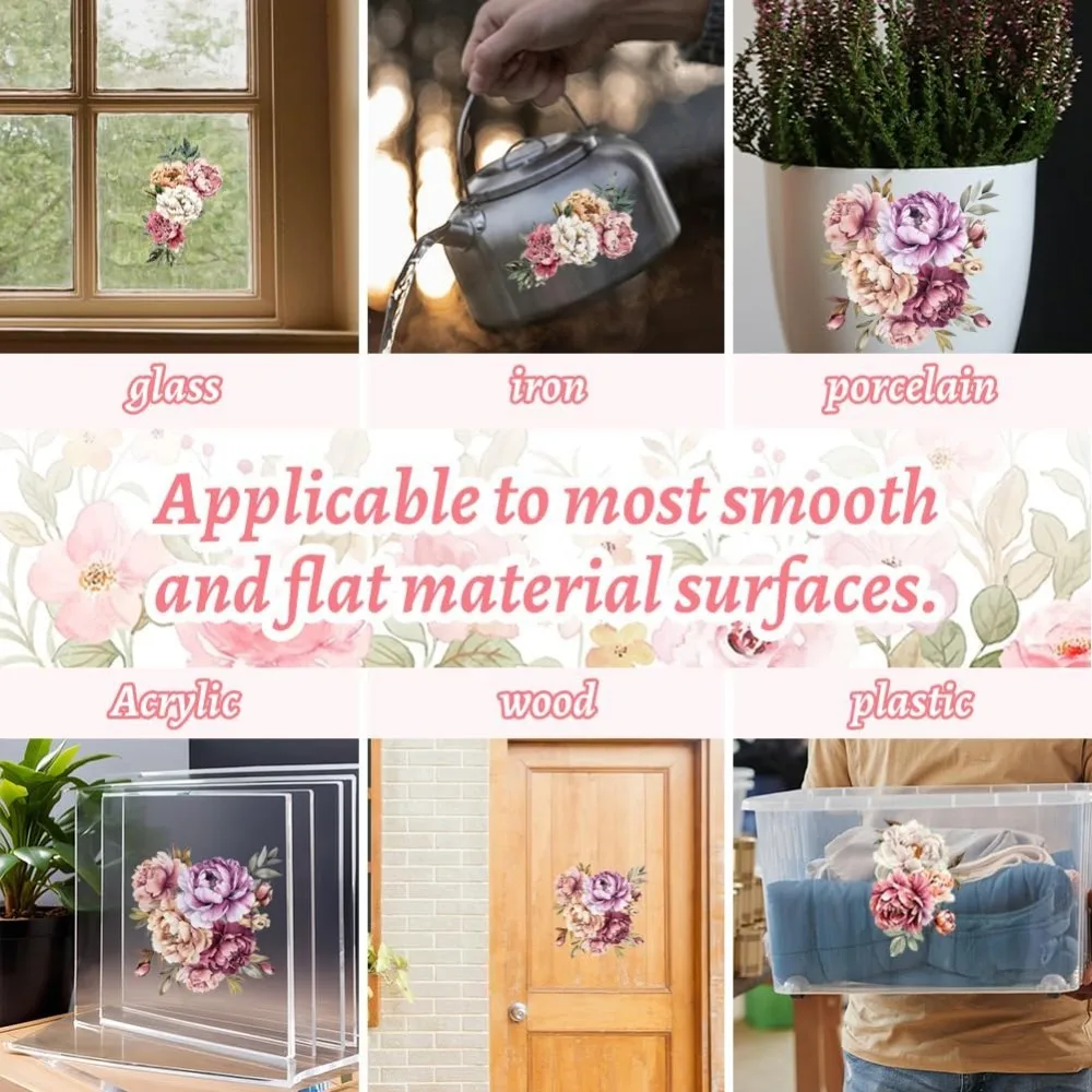 Rub on Floral Transfer Decals for Furniture Crafts 6\