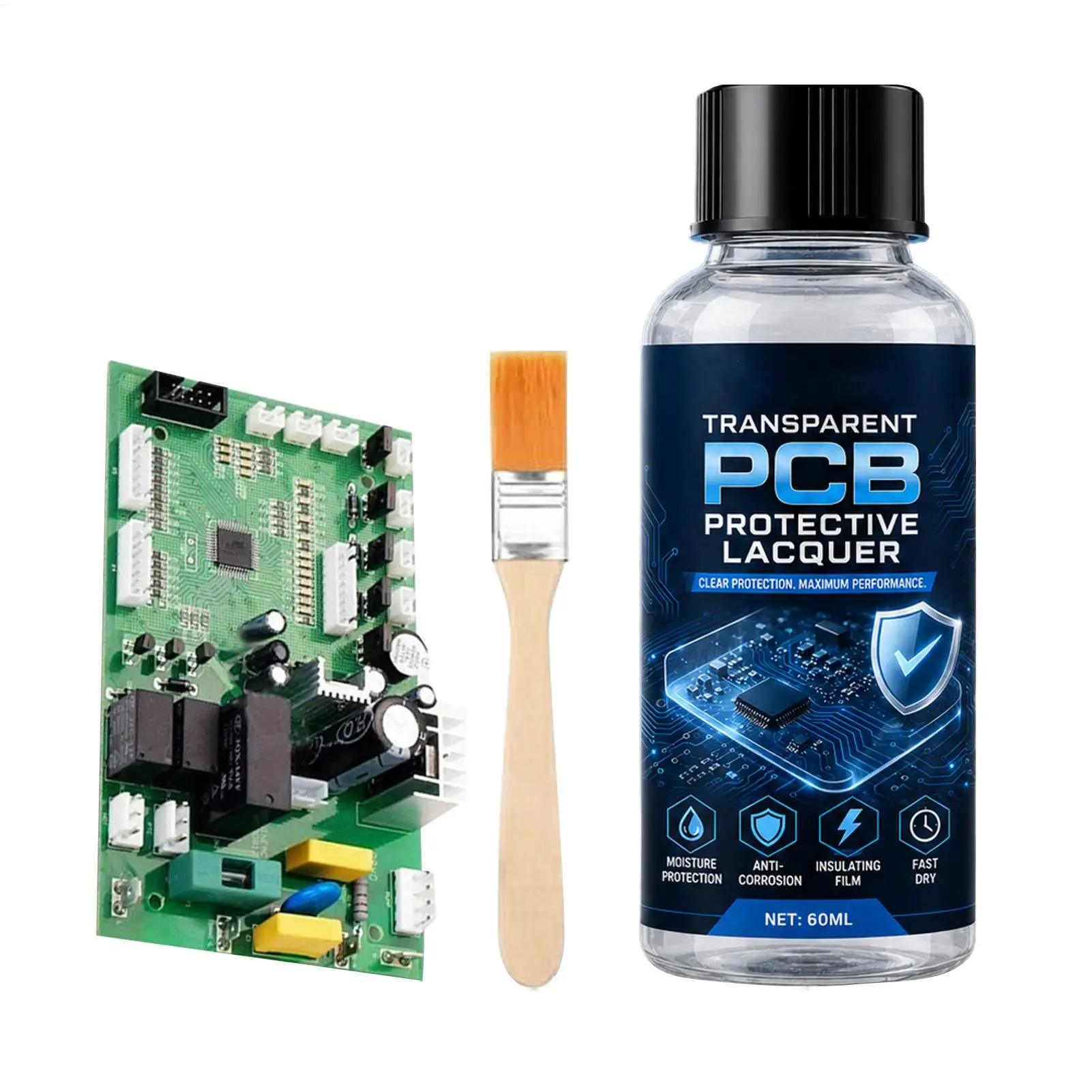 Electronic Waterproof Coating 60ml PCB Board Protective Lacquer Insulating Glue for Circuit Dustproof Anti-Corrosion Sealant