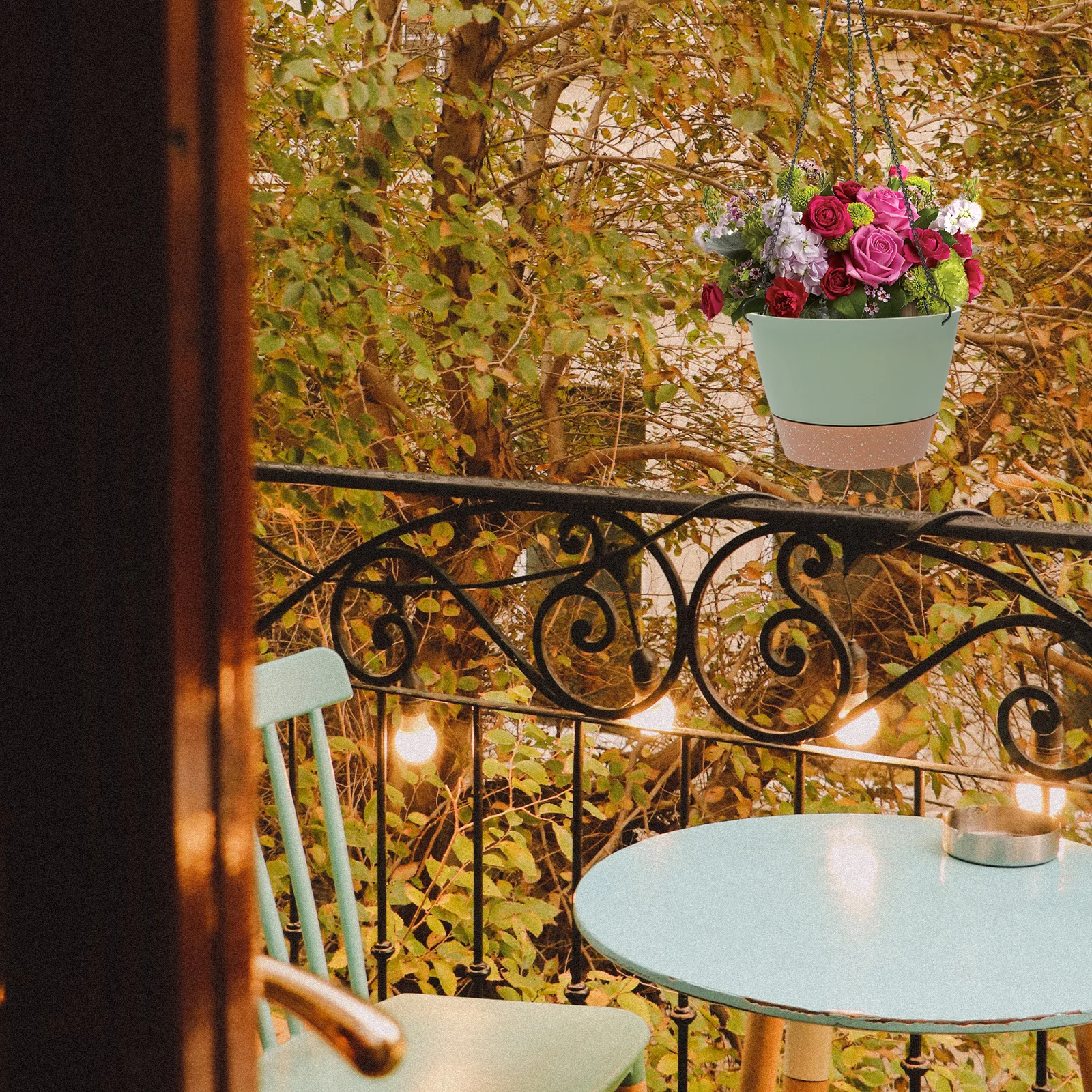 

Hanging Flower Pot Pp Iron Material Durable Decorative Planter For Garden Balcony Indoor Outdoor Use Hanging Basket Wall