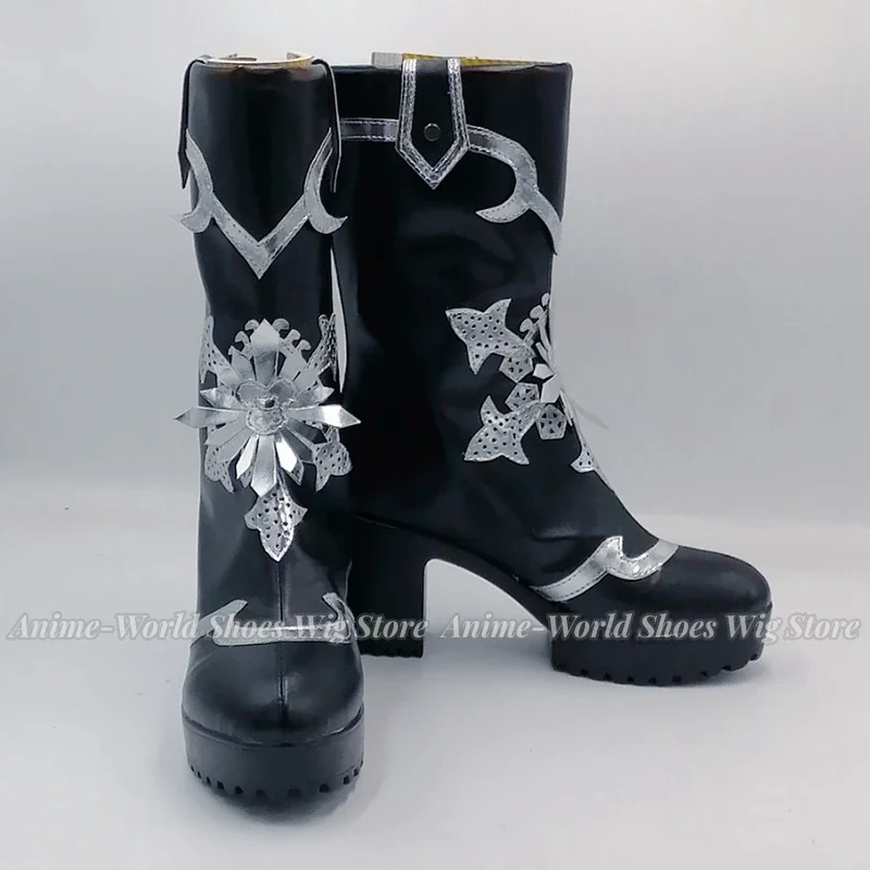 Novo anime preto mordomo kuroshitsuji sapatos cosplay ciel phantomhive traje 15th aniversário botas feitas sob encomenda