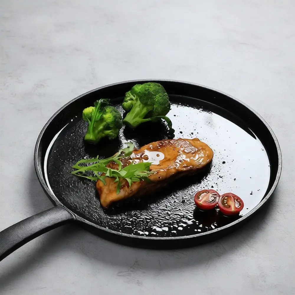 Healthy Uncoated Cast Iron Frying Pan Traditional Kitchen Skillet For Pancake Tortilla Crepe Pizza Gas Stove Cookware