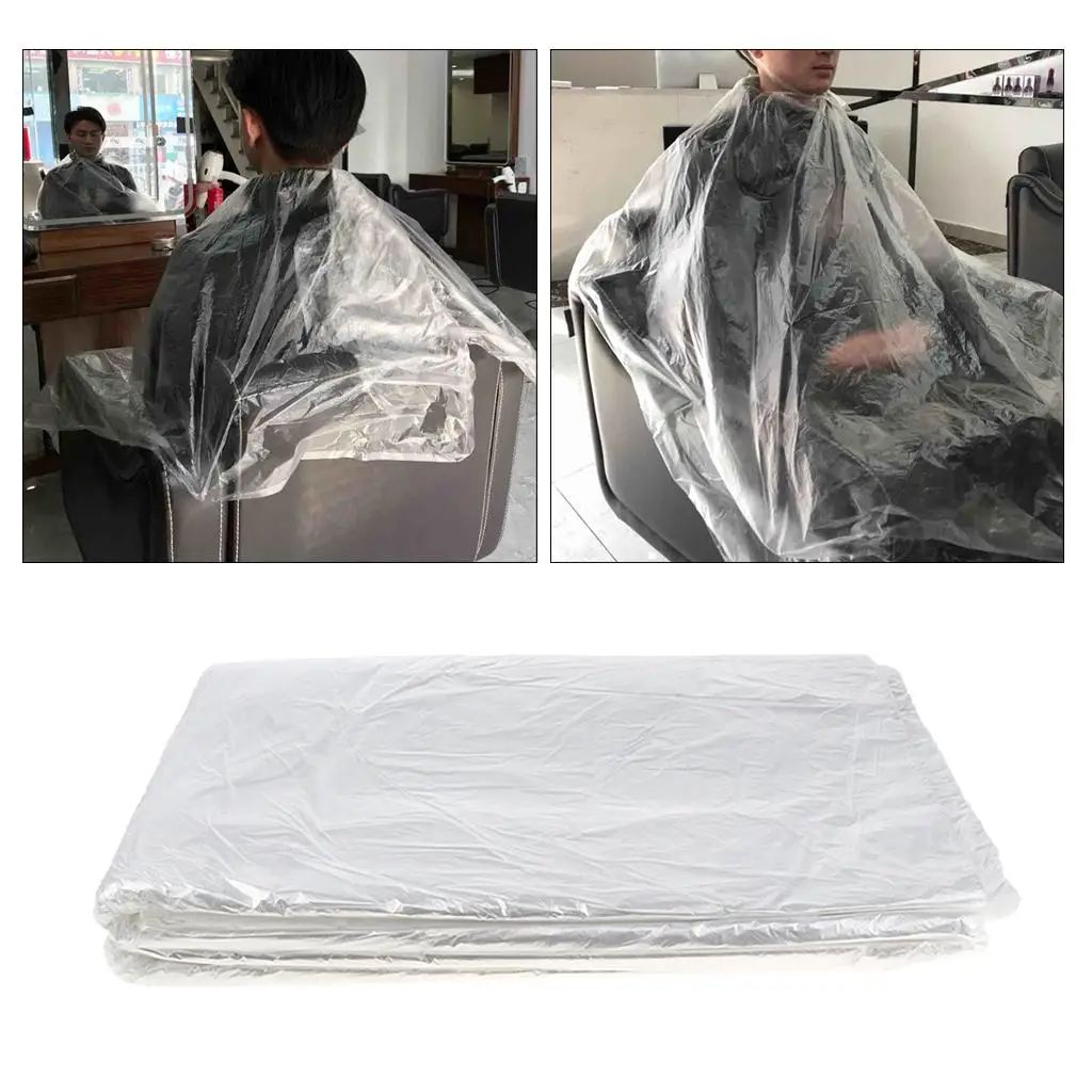

50pcs Disposable Hair Cutting Salon Capes Waterproof Apron Gown Haircut Beard Hairdressing Capes Cloth 120x160cm
