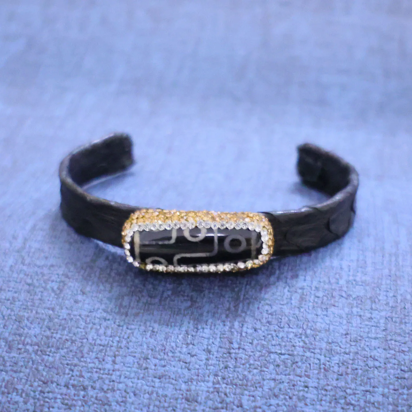 Tibetan high-end fashion dzi bead bracelet handmade original leather bracelet accessories open ring jewelry manufacturers wholes
