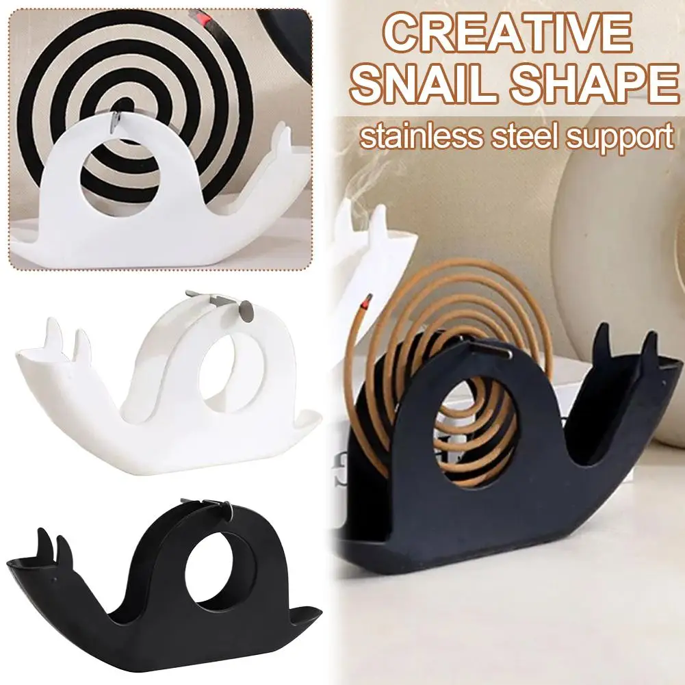 Creative Snail-Shaped Mosquito Coil Holder Heat-Resistant PP Mosquito Repellent Incense Burner Tray with Anti-Slip Base