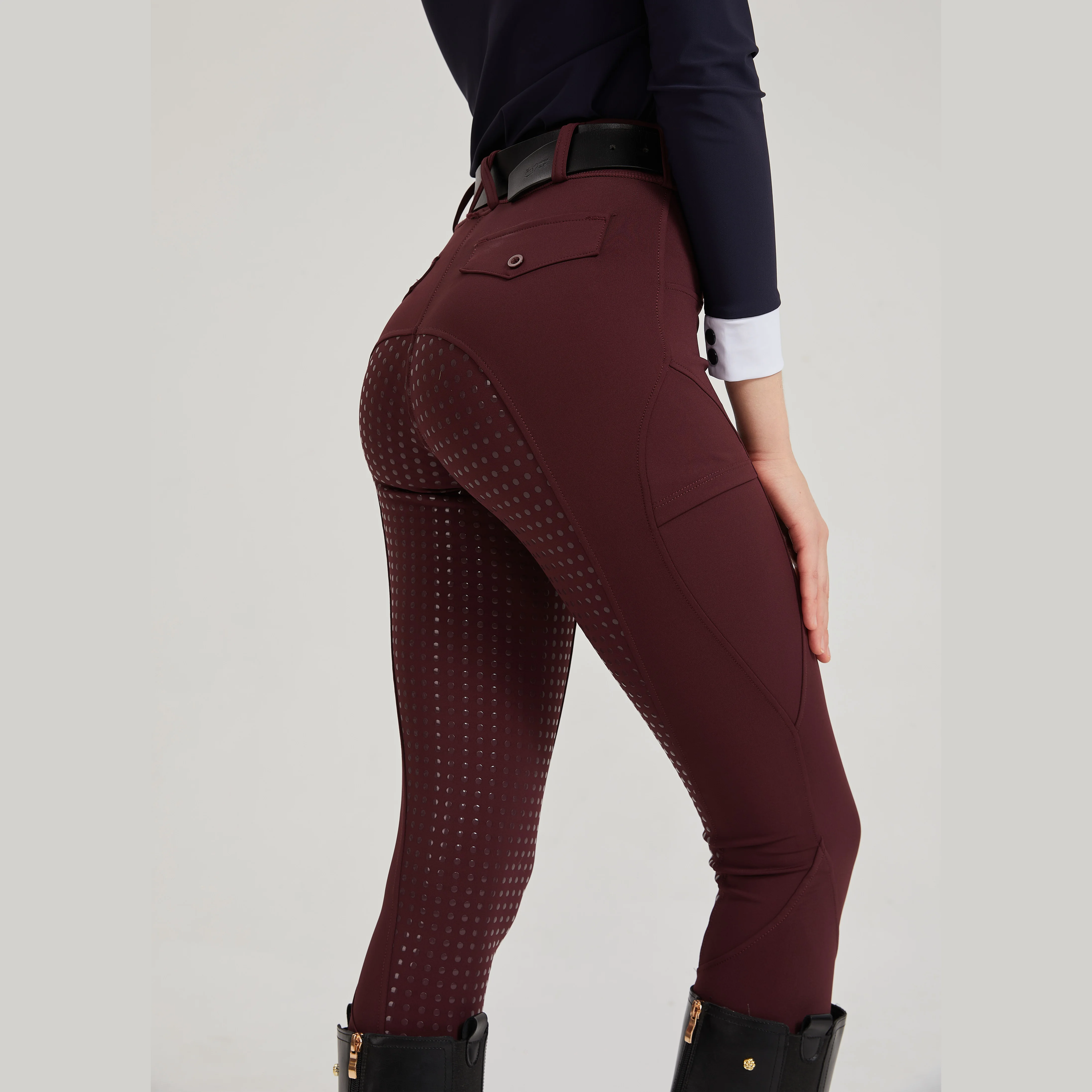 Professionelle Reithose mit Vollsilikon, schnelltrocknend, elastisch, eng anliegend, rutschfest, dick und strapazierfähig – Detail 16