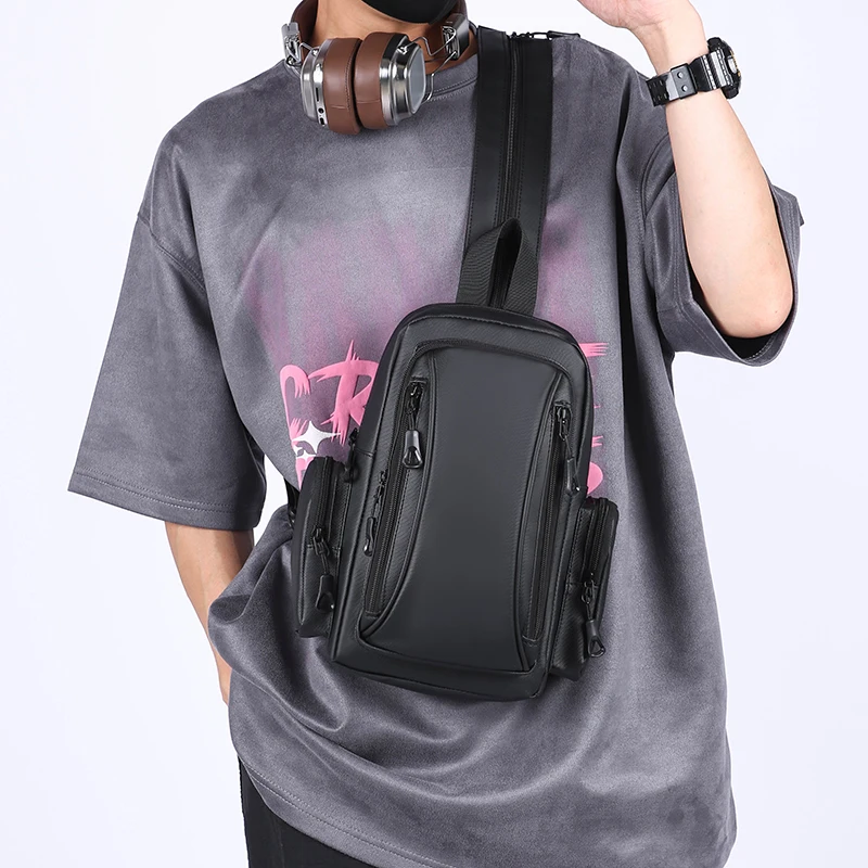 

Male Nylon Shoulder Bags Zippers Boy Messenger Bags Man Handbags for Travel Casual Large Satchel bags chest pack bolsas