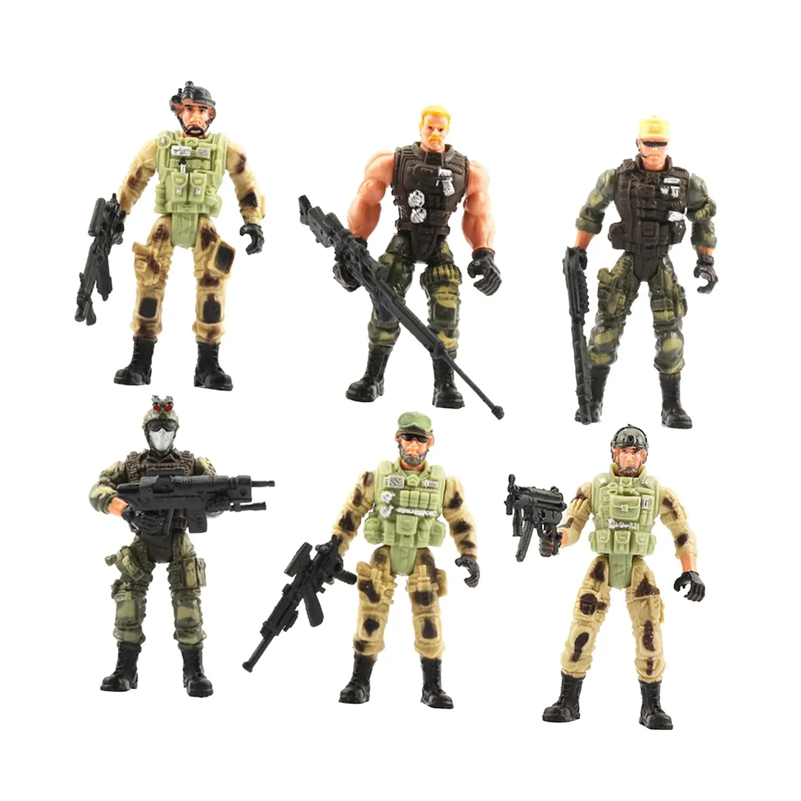 6 Pieces Men Action Figures Set,Special Police Team Figure Toys,Layout Men Toys