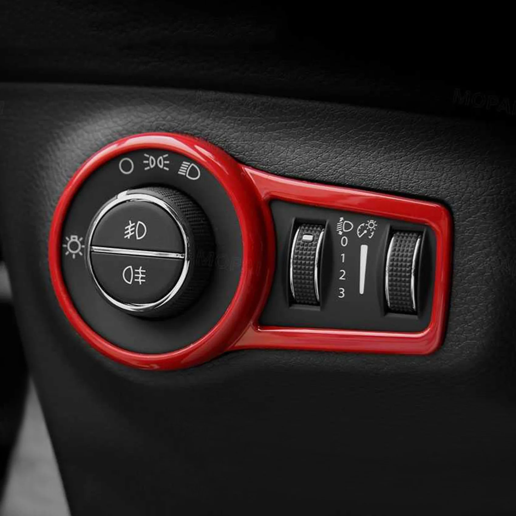 

Reliable-Headlight Lamp Switch Cover Trim Control Button Sticker Decoration for Jeep Compass 2017-2021 Accessories, Red-ABIQ