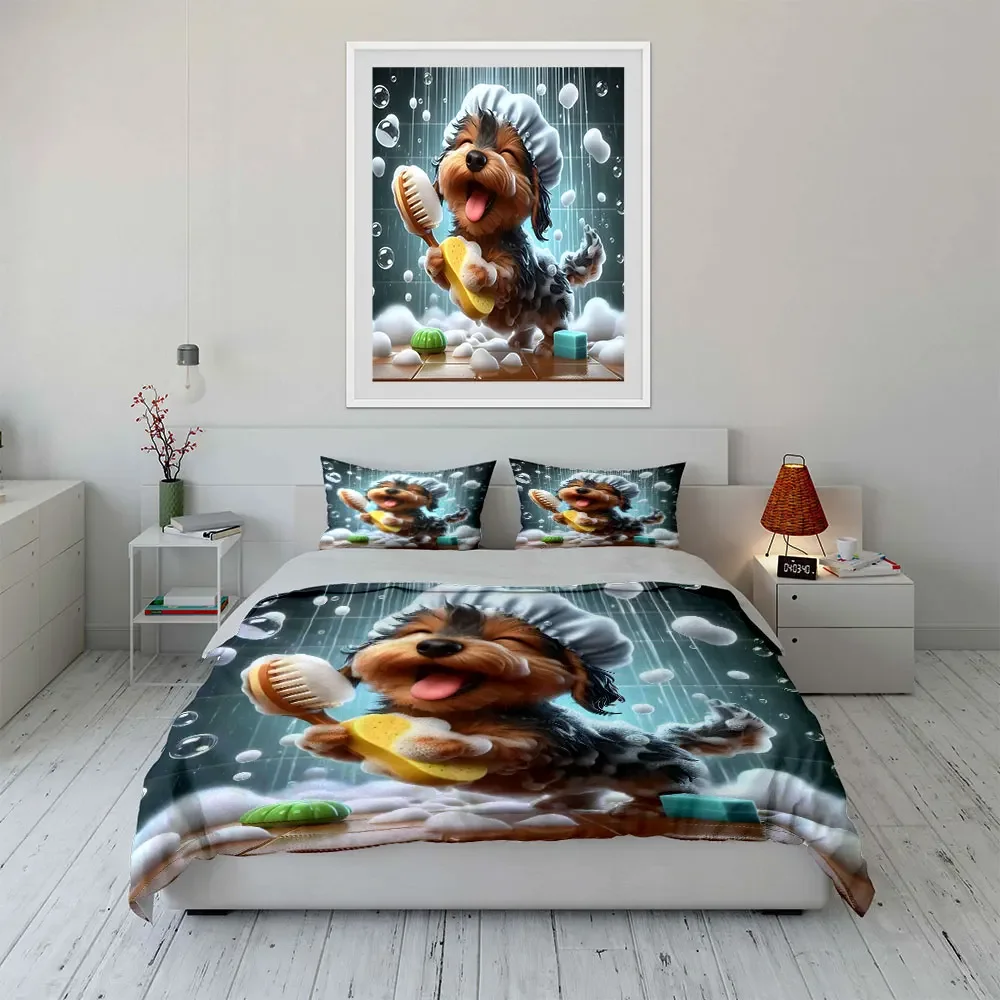 Dog Grooming Bath Set Essentials Multiple sizes kid's and adults' bedroom Exquisite 3PC bedding set, gift