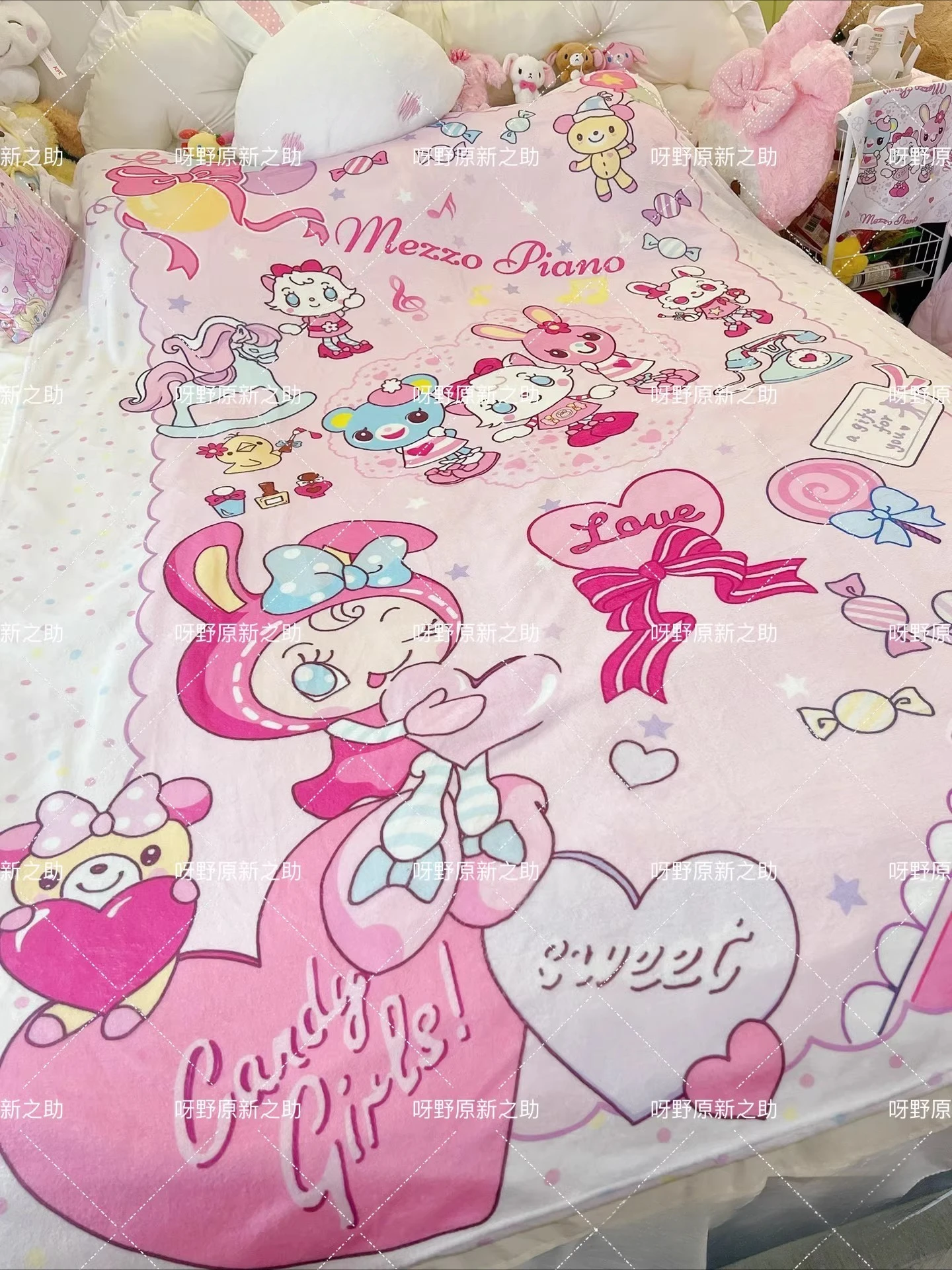 Spring Summer New Soft Thin Furry Air Conditioning Blanket Home Bed Sheets Sofa Cushion Japanese Cartoon Printed Cute MP Blanket
