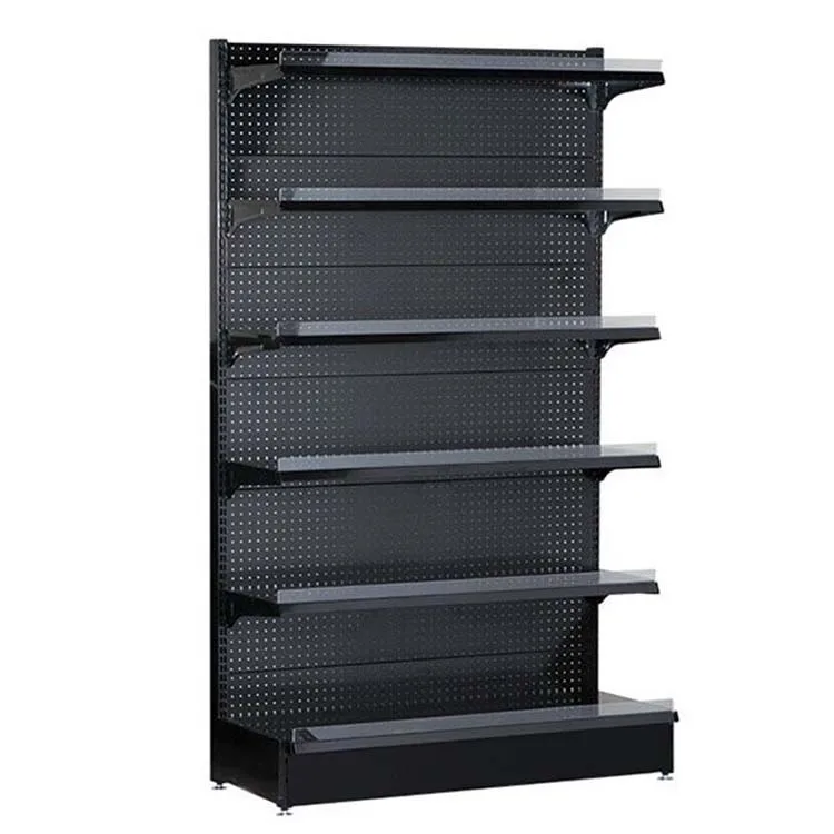 Factory Custom Beautiful Supermarket Gondola Shelf Heavy Gondola Shelf Grocery Store Black