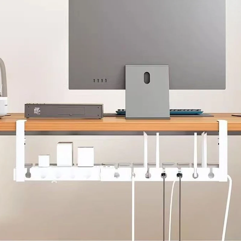 Under Table Cable Organizer No Punching Socket Router Wire Storage Rack Adjustable Cable Management Holder Home Office Supplies view 2