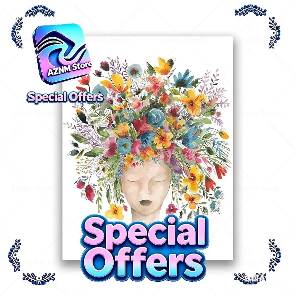 Woman Flowers Watercolor Wall Art Poster Canvas Painting Mother Gift Nature Goddess Prints Peaceful Feminine Pictures Home De
