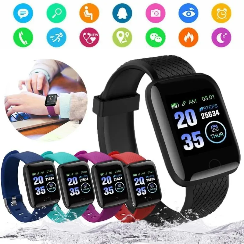 

116 Plus Smart Watch Men Women Fitness Tracker Smartband Heart Rate Blood Pressure Monitor Smart Bracelet Wristband Smartwatch