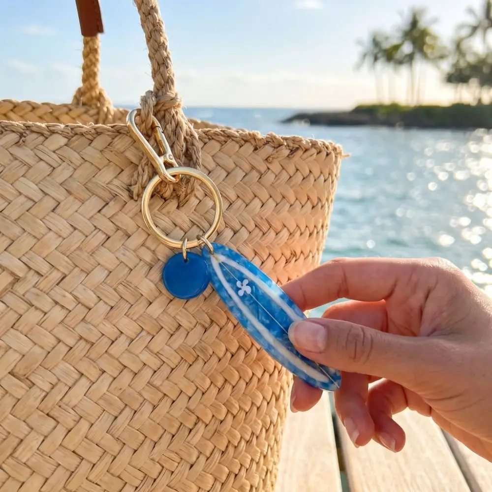 Flower Surfboard Acrylic Keychain Crab Ice Cream Vacation Style Pendant Contrasting Color Ocean Style Bag Charm Student