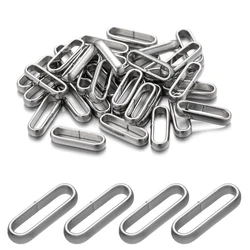 50/100Pcs Oval Shape Stainless Steel Ring For DIY Leather Rope Bracelet Necklace Connectors Jewelry Making Supplies Accessories
