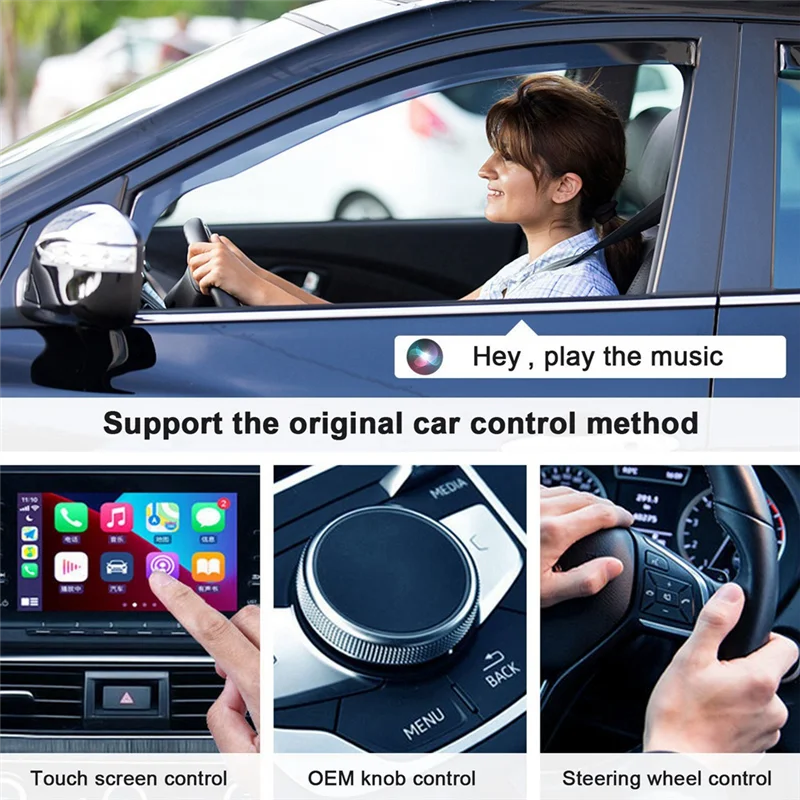 محول تلقائي Carplay 2 في 1، محول لاسلكي Carplay سريع تحويل سلكي إلى Carplay اللاسلكي