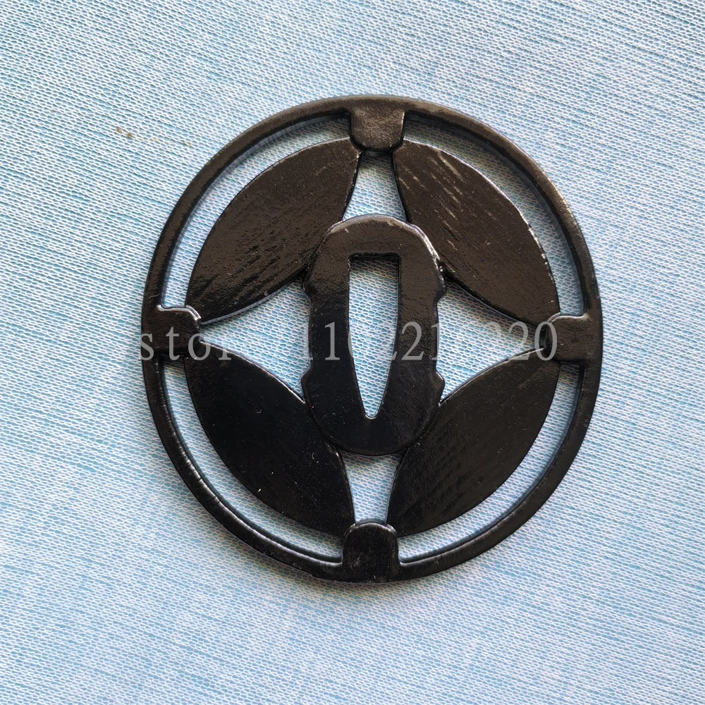 Very Unique Black Steel Tsuba Handguard Iron Guard For Real Japanese Japan Samurai Katana Sword Fittings Accessory New