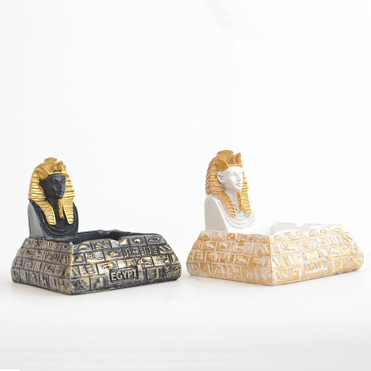Egyptian Pharaoh Resin Ashtray Ornaments Creative Pharaoh Organizer Home Office Desktop Crafts Cultural Mascot Decorations